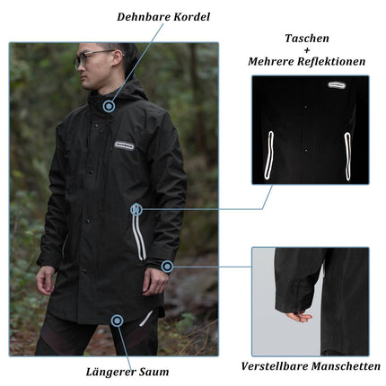 ROCKBROS Regenmantel Wasserdichter Regenponcho Verlängerte Regenjacke (Fahrradjacke) kaufen bei Linkreich – Jetzt entdecken!
