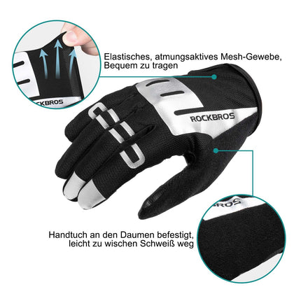 ROCKBROS Reithandschuhe Full Finger SBR Herren Sporthandschuhe M-XXL