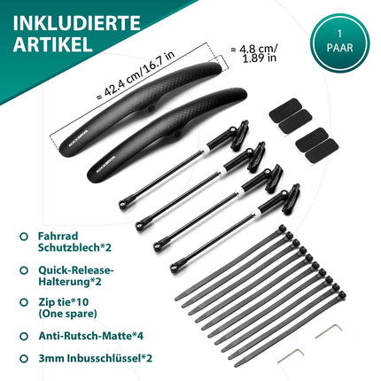 ROCKBROS Rennrad Schutzblech Set für 27,5 Zoll Fahrräder Quick - Release (Fahrrad Schutzblech) kaufen bei Linkreich – Jetzt entdecken!