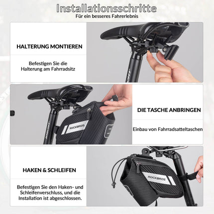 ROCKBROS Satteltasche Fahrradsitz Tasche mit Flaschenhalter Schwarz 1L (Fahrradtaschen) kaufen bei Linkreich – Jetzt entdecken!