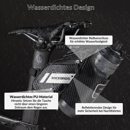 ROCKBROS Satteltasche Fahrradsitz Tasche mit Flaschenhalter Schwarz 1L (Fahrradtaschen) kaufen bei Linkreich – Jetzt entdecken!