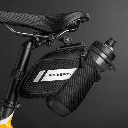 ROCKBROS Satteltasche Fahrradsitz Tasche mit Flaschenhalter Schwarz 1L (Fahrradtaschen) kaufen bei Linkreich – Jetzt entdecken!