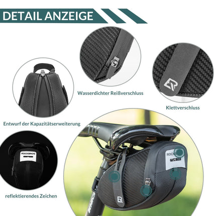 ROCKBROS Satteltasche für MTB Rennrad Werkzeugtasche mit Rücklichthalter (Fahrradtaschen) kaufen bei Linkreich – Jetzt entdecken!