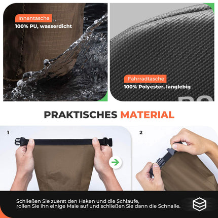 ROCKBROS Satteltasche Wasserdichte Fahrradtasche Erweiterbar mit Innentasche