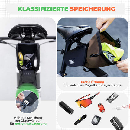 ROCKBROS Satteltasche Wasserdichte Fahrradtasche Erweiterbar mit Innentasche (Fahrradtaschen) kaufen bei Linkreich – Jetzt entdecken!