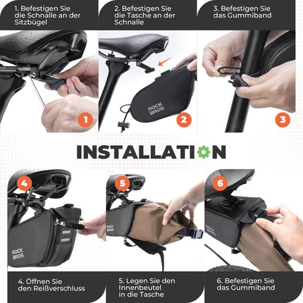 ROCKBROS Satteltasche Wasserdichte Fahrradtasche Erweiterbar mit Innentasche (Fahrradtaschen) kaufen bei Linkreich – Jetzt entdecken!
