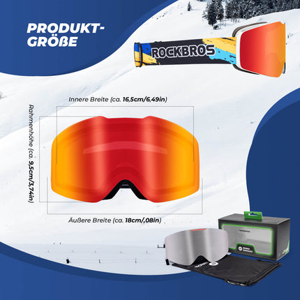 ROCKBROS Skibrille Schneebrille Polarisierte Helmkompatible Sportbrille Skifahren (Skibrille) kaufen bei Linkreich – Jetzt entdecken!