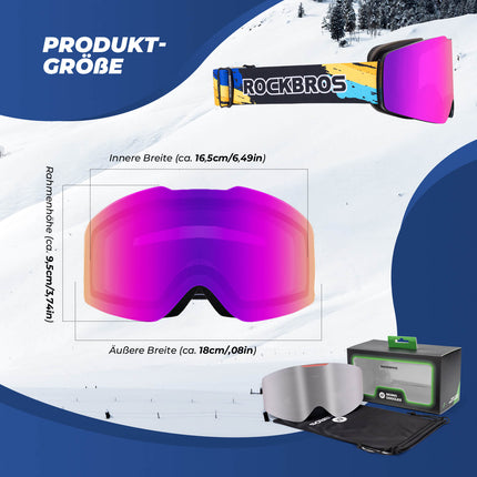 ROCKBROS Skibrille Schneebrille Polarisierte Helmkompatible Sportbrille Skifahren (Skibrille) kaufen bei Linkreich – Jetzt entdecken!