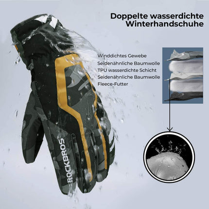ROCKBROS Skihandschuhe Winter Handschuhe Wasserabweisend Anti - Rutsch (Fahrradhandschuhe) kaufen bei Linkreich – Jetzt entdecken!