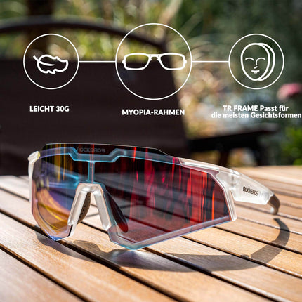 ROCKBROS Sonnenbrille Fahrradbrille Selbsttönend Outdoor UV400 Schutz