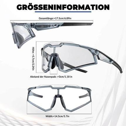 ROCKBROS Sonnenbrille Fahrradbrille Selbsttönend Outdoor UV400 Schutz