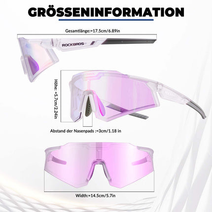 ROCKBROS Sonnenbrille Fahrradbrille Selbsttönend Outdoor UV400 Schutz