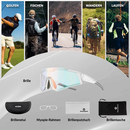 ROCKBROS Sonnenbrille Fahrradbrille Selbsttönend Outdoor UV400 Schutz (Fahrradbrille) kaufen bei Linkreich – Jetzt entdecken!