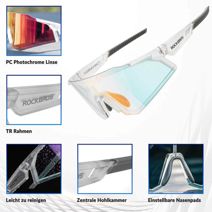 ROCKBROS Sonnenbrille Fahrradbrille Selbsttönend Outdoor UV400 Schutz (Fahrradbrille) kaufen bei Linkreich – Jetzt entdecken!