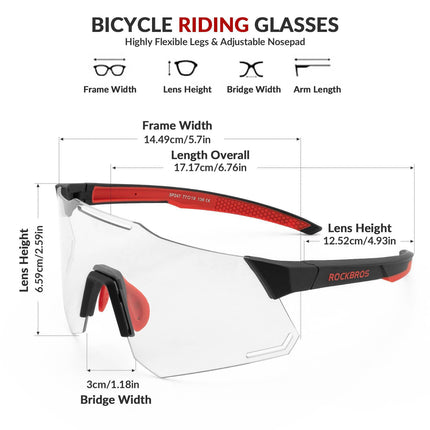 ROCKBROS Sonnenbrille UV400 Schutz Radsportbrille für Damen/ Herren