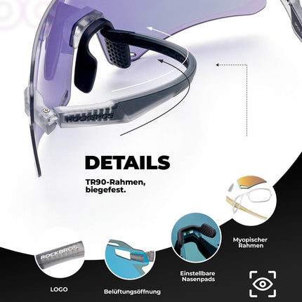 ROCKBROS Sonnenbrille Winddichte Fahrradbrille für Outdoor - Sportarten (Fahrradbrille) kaufen bei Linkreich – Jetzt entdecken!