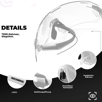 ROCKBROS Sonnenbrille Winddichte Fahrradbrille für Outdoor - Sportarten (Fahrradbrille) kaufen bei Linkreich – Jetzt entdecken!