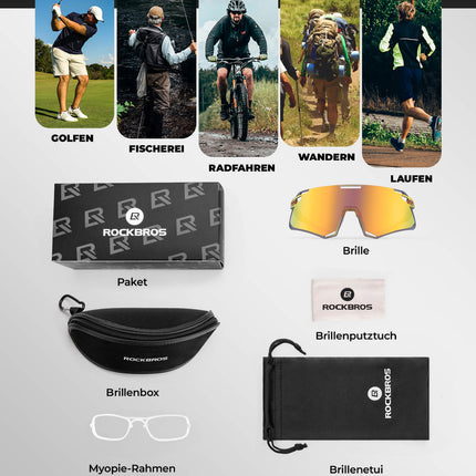 ROCKBROS Sonnenbrille Winddichte Fahrradbrille für Outdoor - Sportarten (Fahrradbrille) kaufen bei Linkreich – Jetzt entdecken!