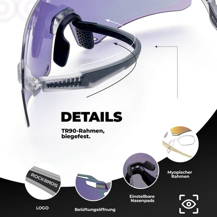 ROCKBROS Sonnenbrille Winddichte Fahrradbrille für Outdoor - Sportarten (Fahrradbrille) kaufen bei Linkreich – Jetzt entdecken!