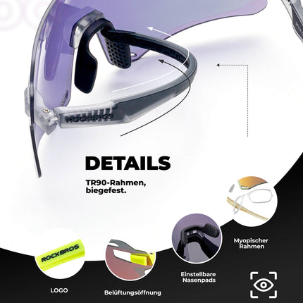 ROCKBROS Sonnenbrille Winddichte Fahrradbrille für Outdoor - Sportarten (Fahrradbrille) kaufen bei Linkreich – Jetzt entdecken!