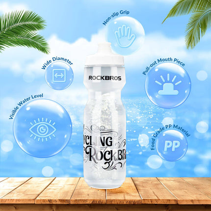 ROCKBROS Sport Trinkflasche 750ml Fahrrad Wasserflasche BPA-Frei