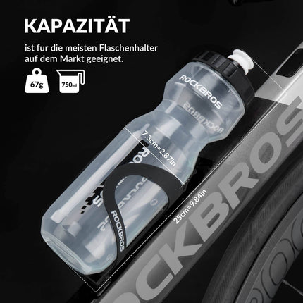 ROCKBROS Sport Trinkflasche 750ml Fahrrad Wasserflasche BPA-Frei