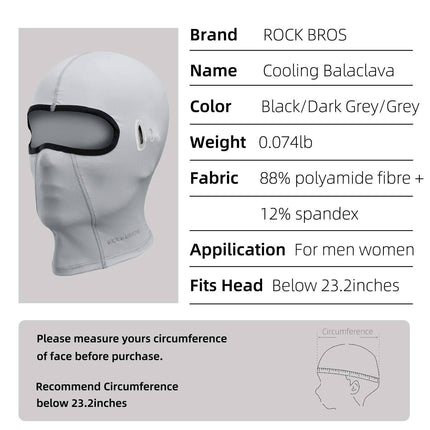 ROCKBROS Sturmhaube Bandana UPF 50+ Elastisch Multifunktionstuch Unisex