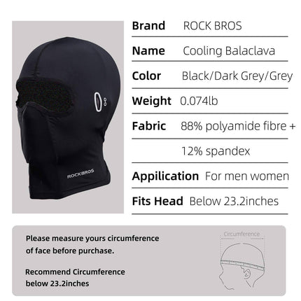 ROCKBROS Sturmhaube Bandana UPF 50+ Elastisch Multifunktionstuch Unisex