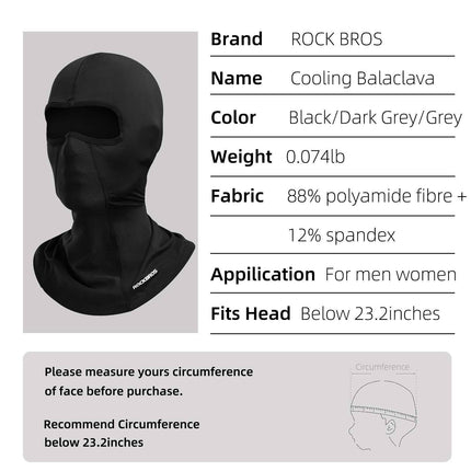 ROCKBROS Sturmhaube Bandana UPF 50+ Elastisch Multifunktionstuch Unisex