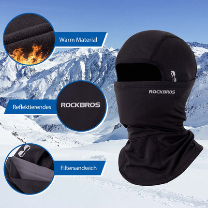 ROCKBROS Sturmhaube winddichte Unterhelmmütze aus warmem Fleece Schwarz (Sturmhaube & Gesichtsmaske) kaufen bei Linkreich – Jetzt entdecken!