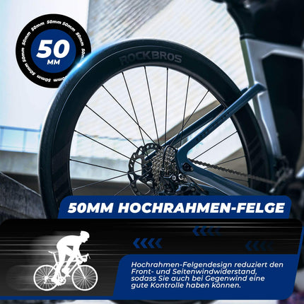 ROCKBROS T700 Carbon Laufradsatz 28‘‘ 50mm Scheibenbremse Steckachse Laufrad Set für Rennrad und SHIMANO 8 - 12 Fach 24 Speichen 36T - Stahllager (Laufradsatz) kaufen bei Linkreich – Jetzt entdecken!