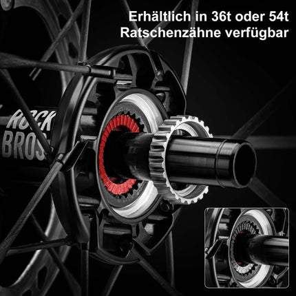 ROCKBROS T700 Carbon Laufradsatz 55mm Scheibenbremse Steckachse Laufrad Set für Rennrad Inklusive Vakuum - Reifenkissen (Laufradsatz) kaufen bei Linkreich – Jetzt entdecken!