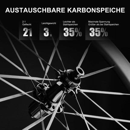 ROCKBROS T700 Carbon Laufradsatz 55mm Scheibenbremse Steckachse Laufrad Set für Rennrad Inklusive Vakuum - Reifenkissen (Laufradsatz) kaufen bei Linkreich – Jetzt entdecken!