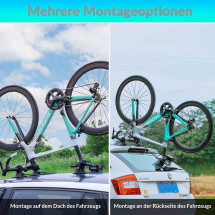 ROCKBROS Tragbar Fahrradträger elektrisch Fahrrad Dachträger mit Saugnapf