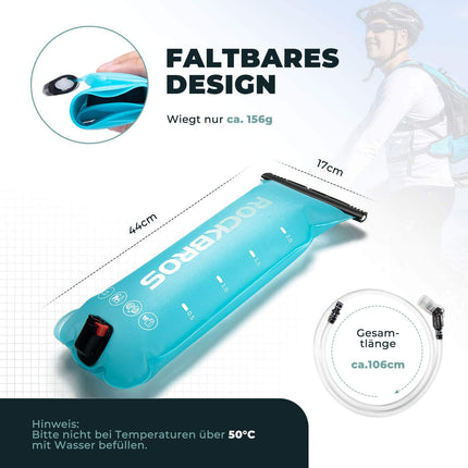 ROCKBROS Trinkblase 2L mit Trinkschlauch Leichte TPU Wasserblase (Fahrrad Flaschenhalter) kaufen bei Linkreich – Jetzt entdecken!