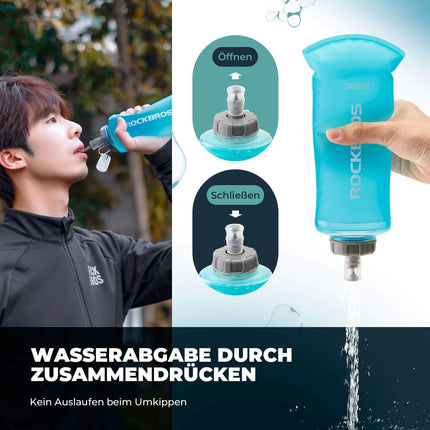 ROCKBROS Trinkflasche Faltbare Wasserflasche 500ml für Laufen Wandern Radfahren (Fahrrad Flaschenhalter) kaufen bei Linkreich – Jetzt entdecken!