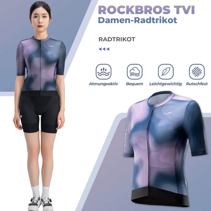 ROCKBROS TVI Damen Kurzarm - Radtrikot Sommer Schnelltrocknend mit 3 Taschen (Fahrradtrikot) kaufen bei Linkreich – Jetzt entdecken!