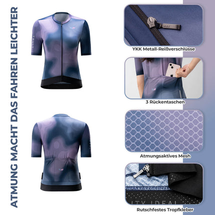 ROCKBROS TVI Damen Kurzarm - Radtrikot Sommer Schnelltrocknend mit 3 Taschen (Fahrradtrikot) kaufen bei Linkreich – Jetzt entdecken!