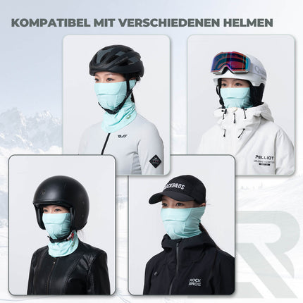 ROCKBROS TVI Damen Sturmhaube Balaclava mit Pferdeschwanz - Öffnung Warm Grün (Sturmhaube & Gesichtsmaske) kaufen bei Linkreich – Jetzt entdecken!