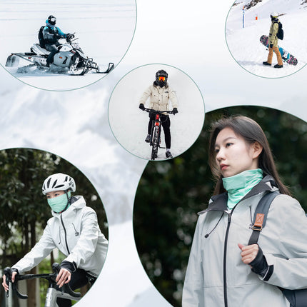 ROCKBROS TVI Damen Sturmhaube Balaclava mit Pferdeschwanz - Öffnung Warm Grün (Sturmhaube & Gesichtsmaske) kaufen bei Linkreich – Jetzt entdecken!