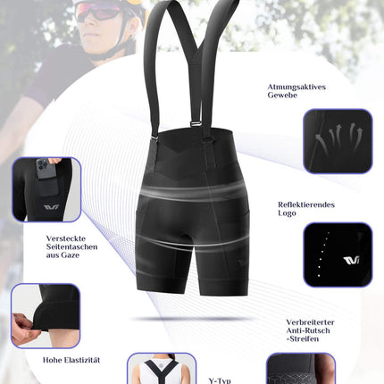 ROCKBROS TVI Fahrradhose Damen mit abnehmbaren Kurz Radsport Trägerhose (Fahrradhose) kaufen bei Linkreich – Jetzt entdecken!