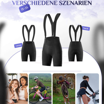 ROCKBROS TVI Fahrradhose Damen mit abnehmbaren Kurz Radsport Trägerhose (Fahrradhose) kaufen bei Linkreich – Jetzt entdecken!