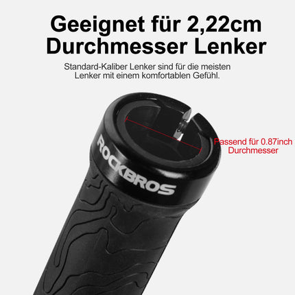 ROCKBROS Ultra-Leicht Fahrradgriffe aus Gummi mit Aluminium Lock-on Design