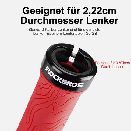 ROCKBROS Ultra - Leicht Fahrradgriffe aus Gummi mit Aluminium Lock - on Design (Fahrradgriffe) kaufen bei Linkreich – Jetzt entdecken!