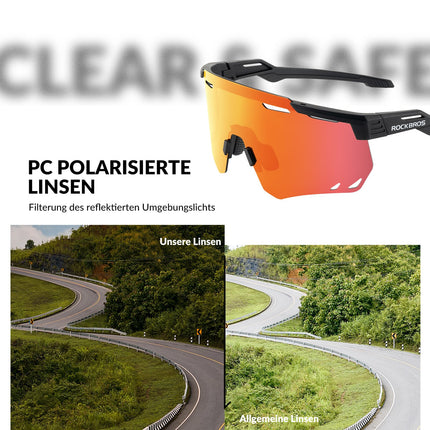 ROCKBROS Ultraleicht Fahrradbrille Polarisierte Sonnenbrille mit UV400 - Schutz (Fahrradbrille) kaufen bei Linkreich – Jetzt entdecken!
