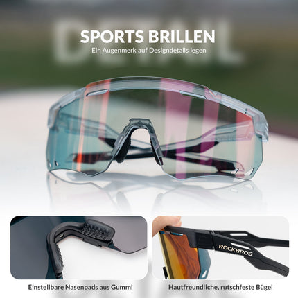 ROCKBROS Ultraleicht Fahrradbrille Selbsttönende Sonnenbrille mit UV400 - Schutz (Fahrradbrille) kaufen bei Linkreich – Jetzt entdecken!