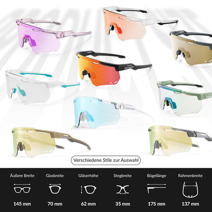 ROCKBROS Ultraleicht Fahrradbrille Selbsttönende Sonnenbrille mit UV400 - Schutz (Fahrradbrille) kaufen bei Linkreich – Jetzt entdecken!