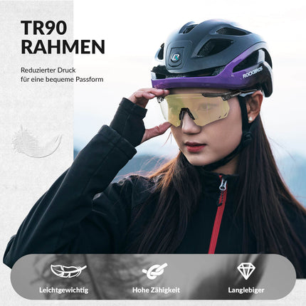 ROCKBROS Ultraleicht Fahrradbrille Selbsttönende Sonnenbrille mit UV400 - Schutz (Fahrradbrille) kaufen bei Linkreich – Jetzt entdecken!