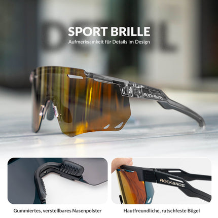 ROCKBROS Ultraleicht Fahrradbrille Selbsttönende Sonnenbrille mit UV400 - Schutz (Fahrradbrille) kaufen bei Linkreich – Jetzt entdecken!