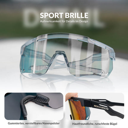 ROCKBROS Ultraleicht Fahrradbrille Selbsttönende Sonnenbrille mit UV400 - Schutz (Fahrradbrille) kaufen bei Linkreich – Jetzt entdecken!
